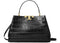 Tory Burch Eleanor Croc Embossed Satchel Bag Black