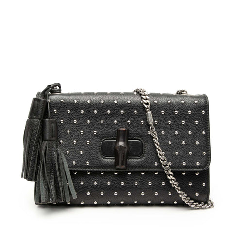Miss Bamboo Shoulder Bag Studded Leather Medium