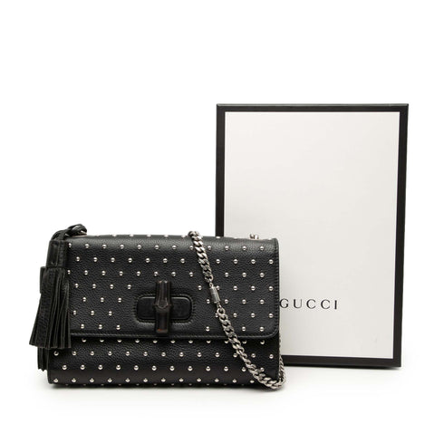 Miss Bamboo Shoulder Bag Studded Leather Medium