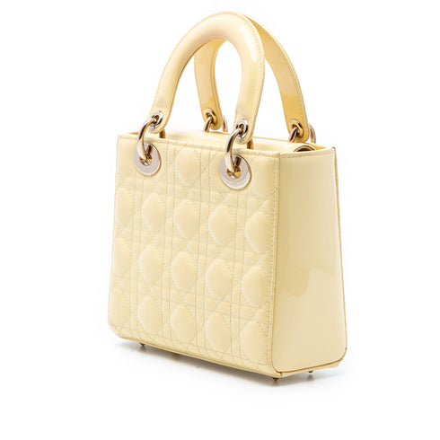 Lady Dior Bag Cannage Quilt Patent Small