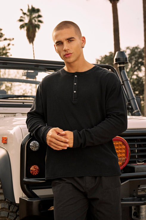 8034 - Henley Thermal Longsleeves