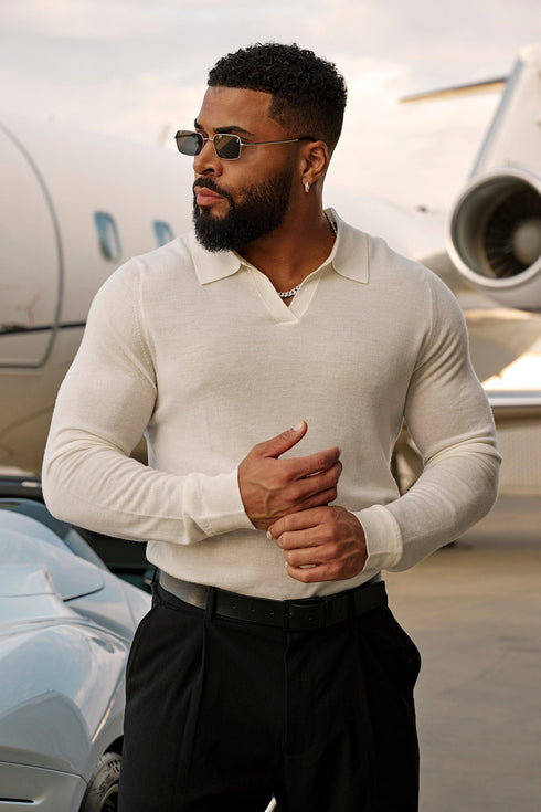 8018 - Monaco Wool Longsleeve Polo