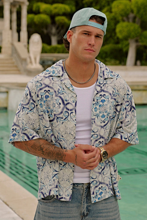 4093 - Mosaic Linen Button-Ups