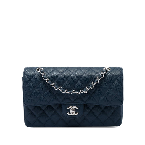 Classic Double Flap Bag Quilted Caviar Small