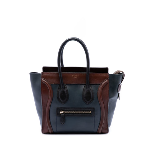Tricolor Luggage Bag Leather Micro