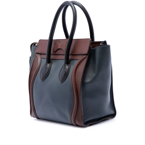 Tricolor Luggage Bag Leather Micro