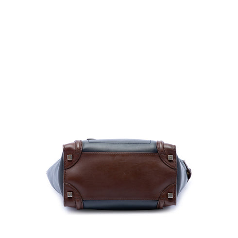 Tricolor Luggage Bag Leather Micro