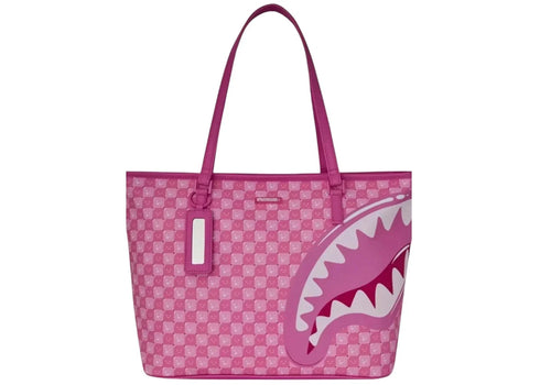 Sprayground Pink New Check Faces Tote Multicolor