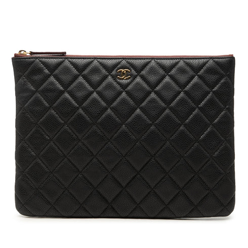 O Case Clutch Quilted Caviar Medium