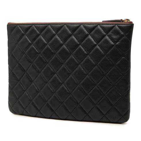 O Case Clutch Quilted Caviar Medium