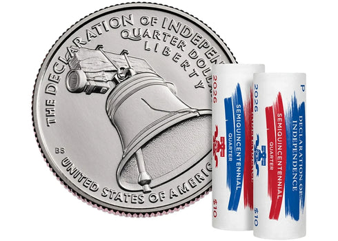 United States Mint Semiquincentennial Quarters 2026 Rolls and Bags - Declaration of Independence 2-Roll Set (P,D)