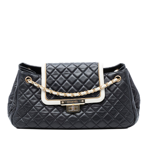 East West Mademoiselle Accordion Flap Bag Quilted Lambskin Medium