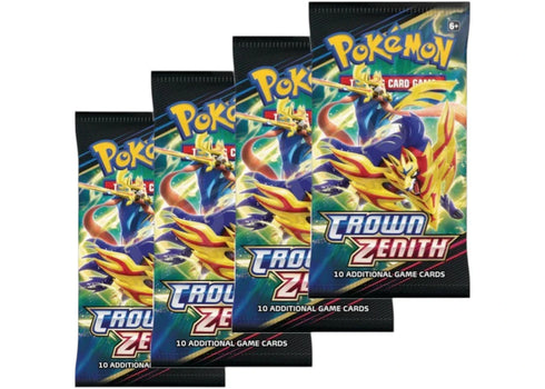 Pokémon Sword & Shield Crown Zenith Booster Pack 4x Lot (Artwork May Vary)