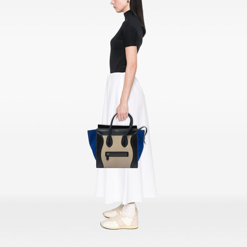 Tricolor Luggage Bag Leather Mini