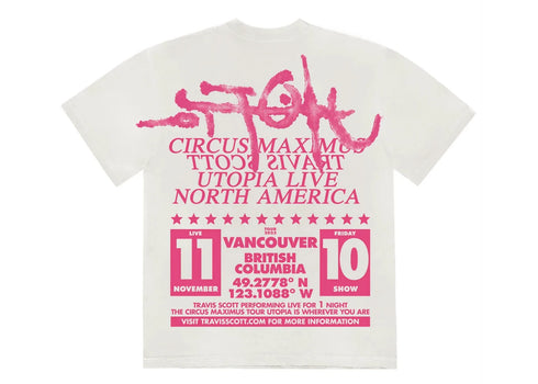 Travis Scott Utopia Is In Vancouver Exclusive Circus Maximus Tee White