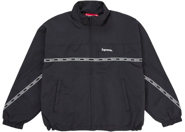 Supreme Logo Taping Track Jacket Black