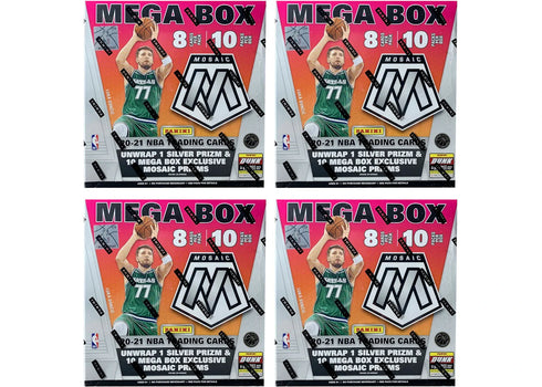 2020-21 Panini Mosaic Basketball Walmart Mega Box (Reactive Blue Prizms) 4x Lot