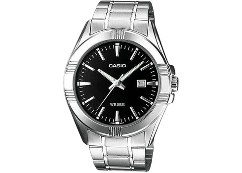 Casio Men’s Black Dial Analog Watch with Stainless Steel Bracelet MTP-1308D-1AV