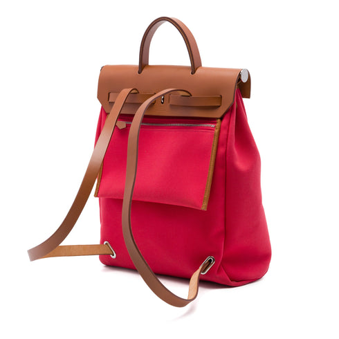 Herbag A Dos Zip Backpack Toile and Leather