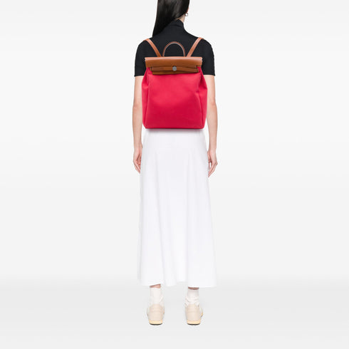Herbag A Dos Zip Backpack Toile and Leather