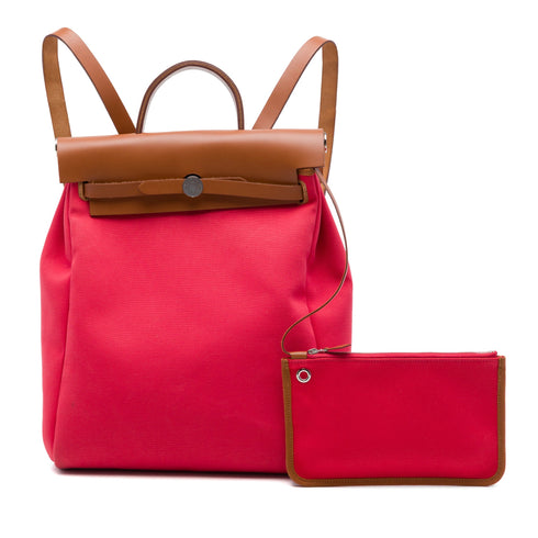 Herbag A Dos Zip Backpack Toile and Leather