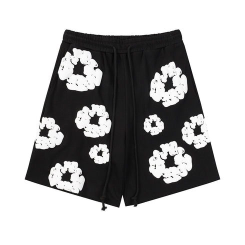 Denim Tears Outfit:T-shirt/Shorts (Separate Purchase Options) Puff Print Short Sleeve T-shirt Loose Couple Shorts Suit