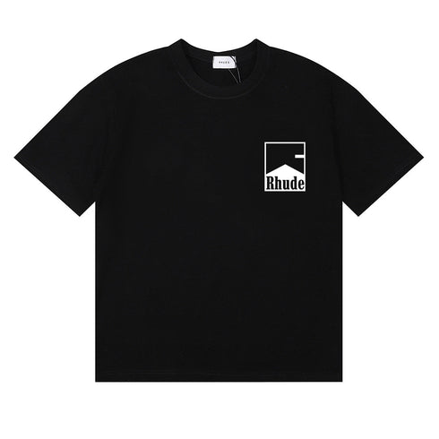 Rhude T-shirts Printed Cotton Crew Neck Short Sleeve Men and Women