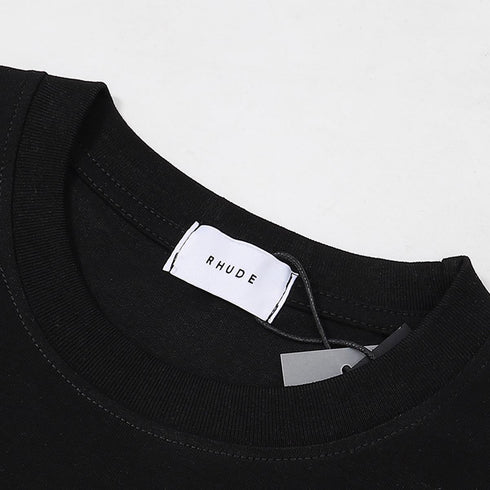 Rhude T-shirts Diamond Solid Color Letter Printing Cotton Casual Short Sleeve Men and Women