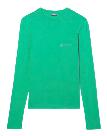 Le t-shirt Brodé Manche Longue Green Jacquemus