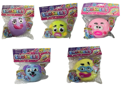 ORB Smushers Toy Set of 5 (Purple Green Pink Blue Yellow)