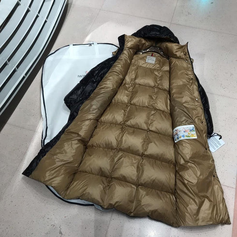 Moncler Reversible Black Beige Long Puffer Coat