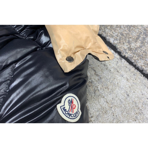 Moncler Reversible Black Beige Long Puffer Coat