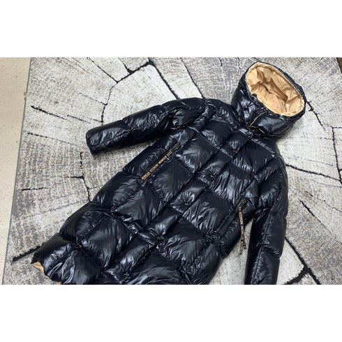 Moncler Reversible Black Beige Long Puffer Coat