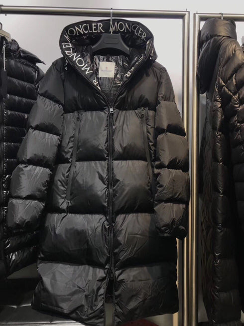 Moncler Long Hooded Quilted Puffer Coat