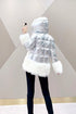 Moncler Silver Plush Panel Puffer Coat