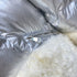 Moncler Silver Plush Panel Puffer Coat