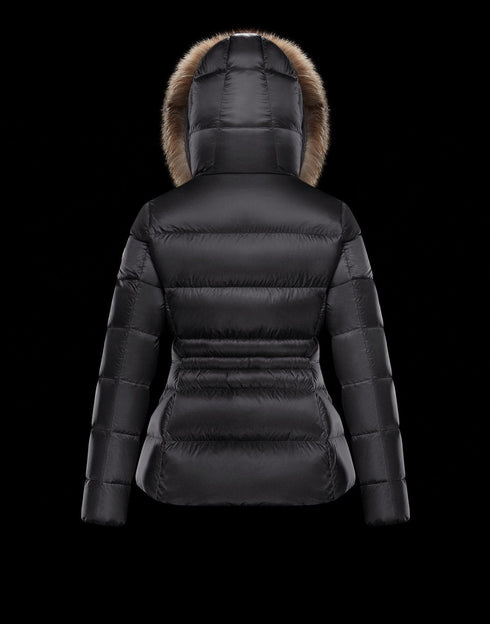 Moncler Fur-Trim Belted Puffer Coat