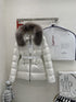Moncler Fur-Trim Belted Puffer Coat