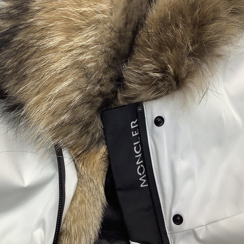 Moncler Belted Fur-Trim Hooded Coat