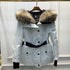 Moncler Belted Fur-Trim Hooded Coat