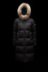 Moncler Hooded Fur-Trim Long Down Coat