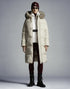 Moncler Hooded Fur-Trim Long Down Coat