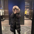 Moncler Hooded Fur-Trim Long Down Coat