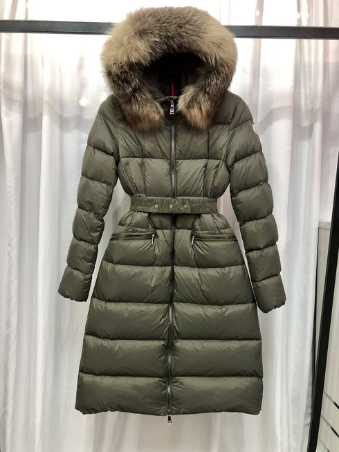 Moncler Long Belted Puffer Coat