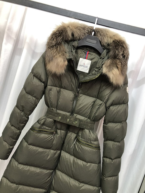 Moncler Long Belted Puffer Coat