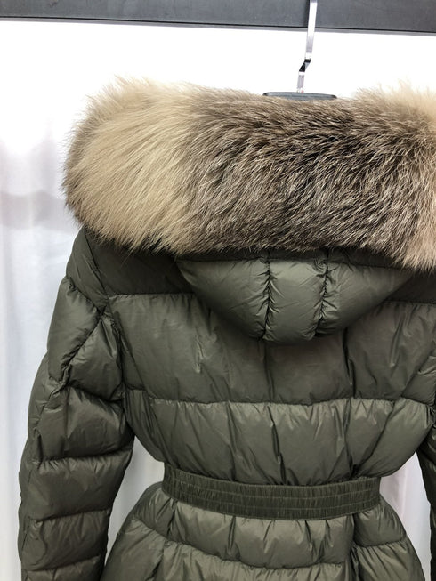 Moncler Long Belted Puffer Coat