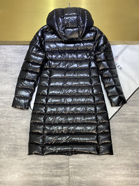 Moncler Women's Black Hooded Long Down Coat