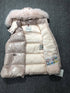 Moncler Fur-Trim Hooded Down Vest