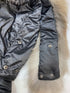 Moncler Fur-Trim Hood Belted Short Down Coat