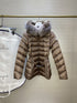 Moncler Fur-Trim Hood Belted Short Down Coat